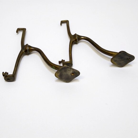 Art Brass Co. San-O-La Brass Bathroom Shelf Support Antique Wall Mount Brackets - Picture 3 of 11